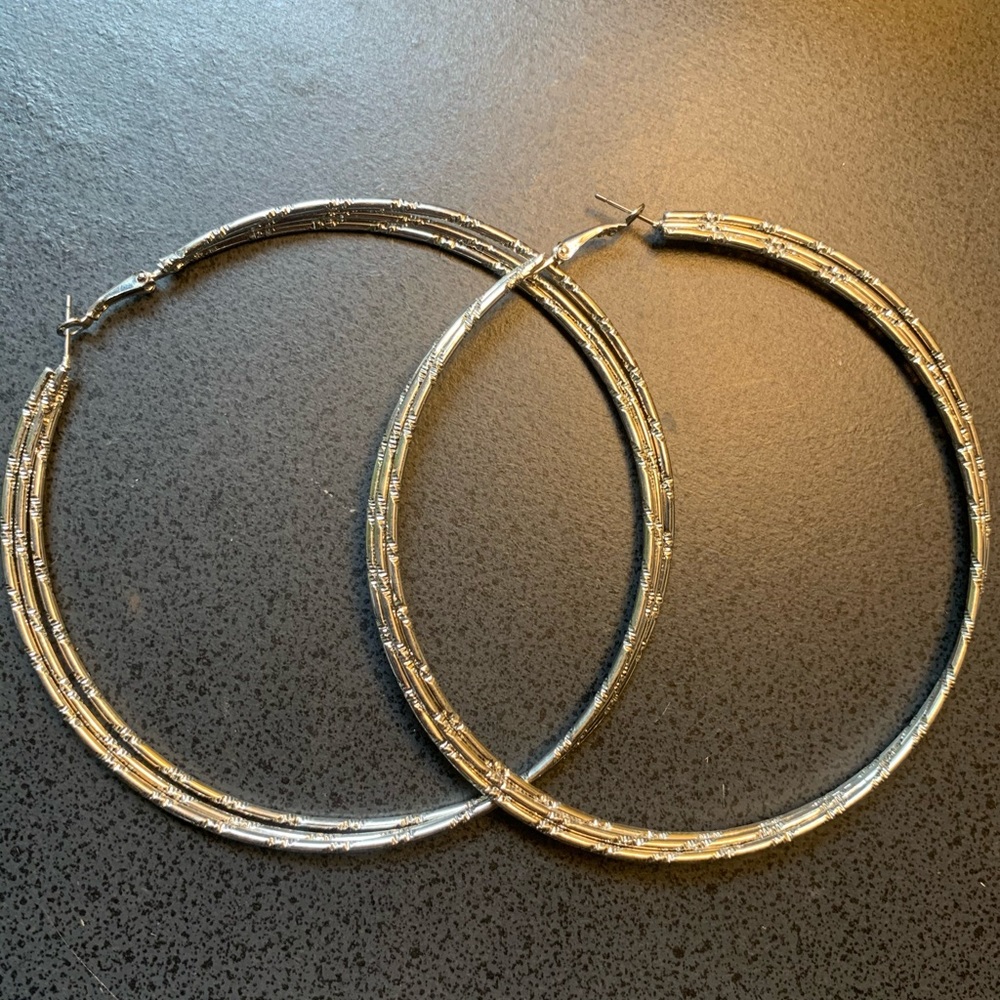 Large Silver Hoops